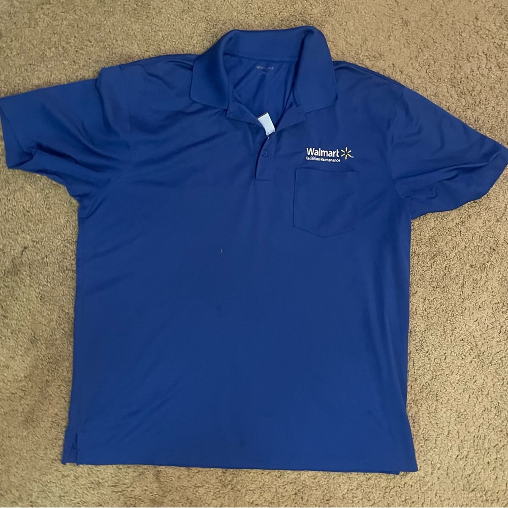 Walmart Adult Navy Blue Shirt 2XL Employee Polo Uniform Work